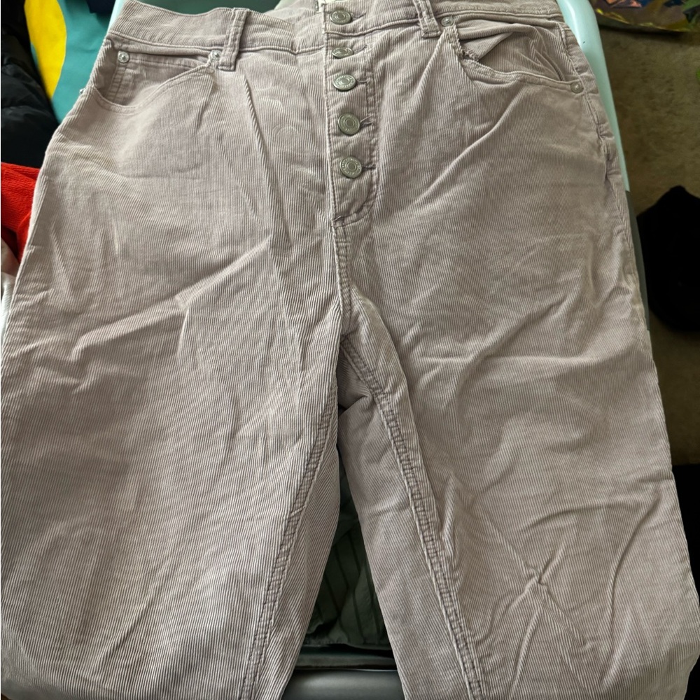 We the Free Corduroy Button-Fly Pants in Light Lavender